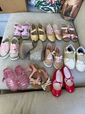 Girls Shoes Bundle 11 Pairs Sizes 5-9 Janie & Jack Converse